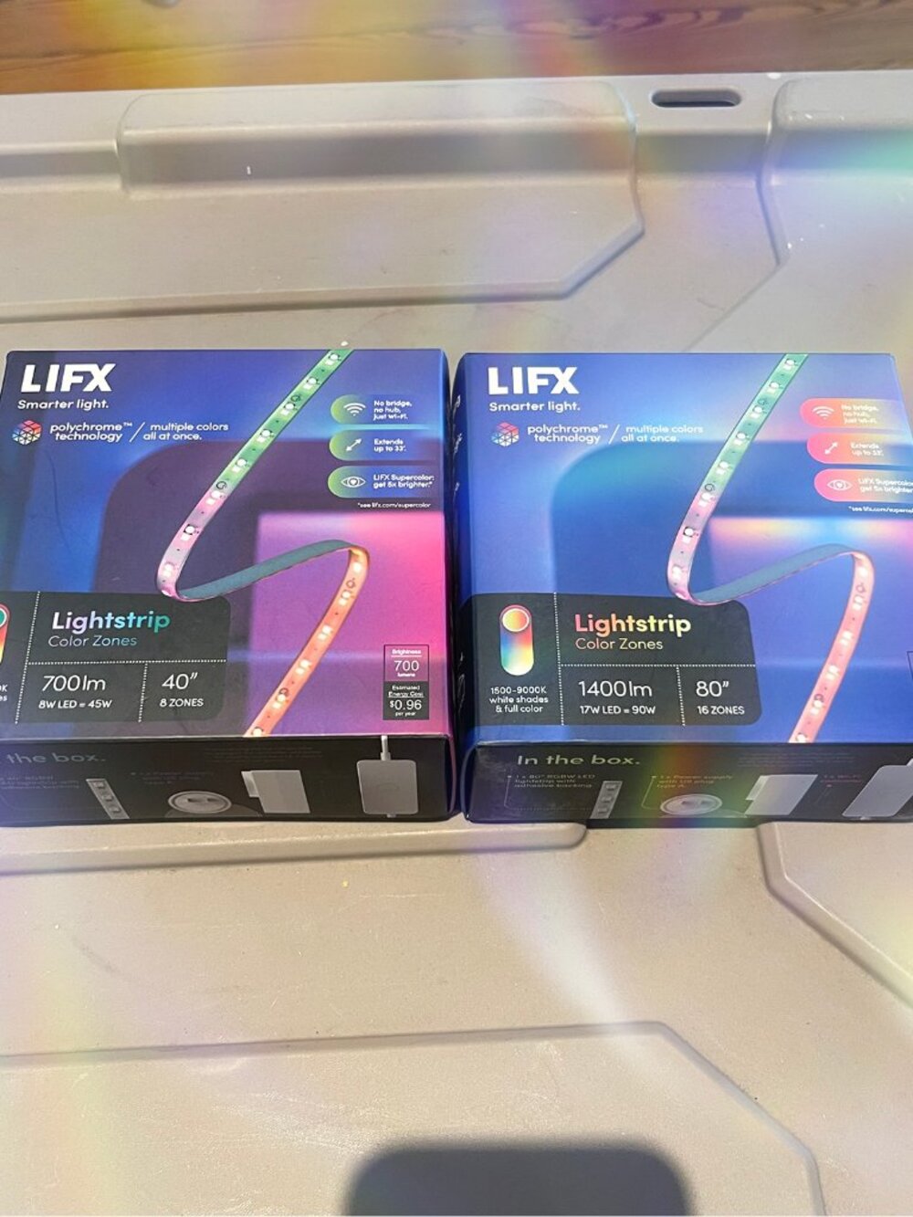 LIFX 40".+ 80" Smart Multi-Color RGB+W Wi-Fi Plug-In LED Strip Light Set *BNIB*